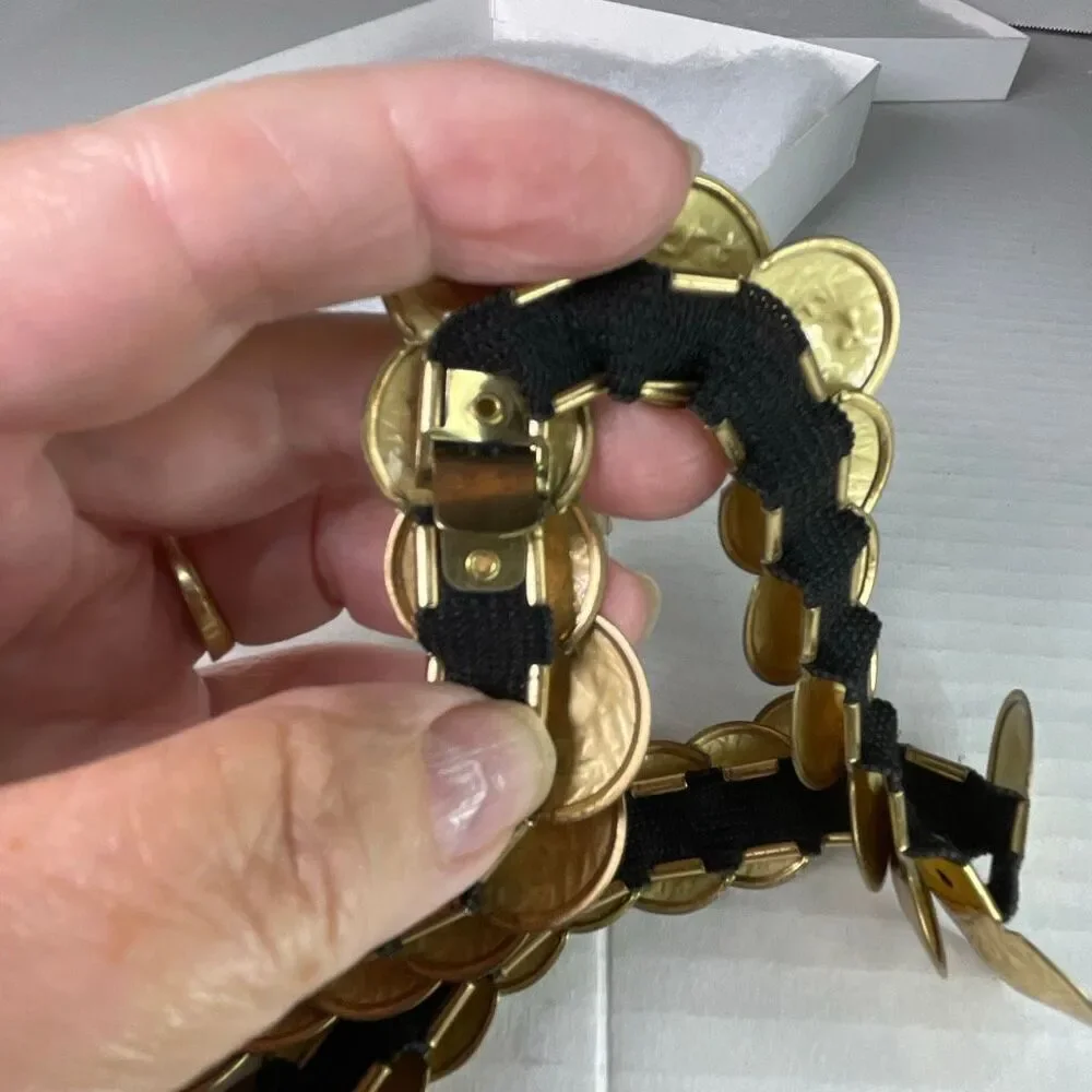 VTG coin belt stretch gold colored.